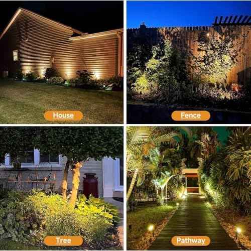 Halloween RGBW Spotlights with Timer, 24W Individual Control Spot Lights Outdoor IP65 Waterproof Landscape Spotlight for Yard Garden, 6 Lights
