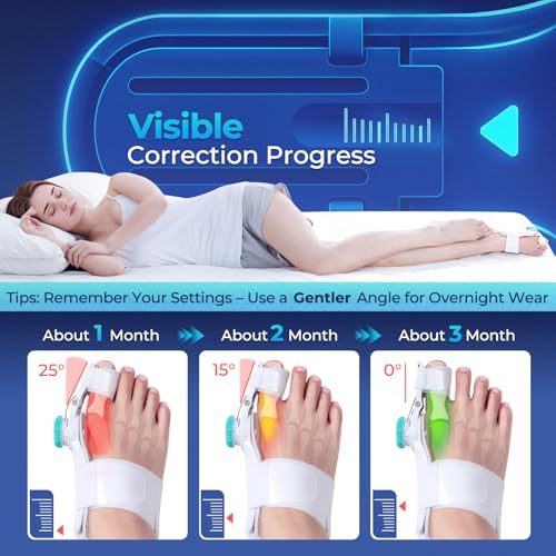 Bunion Corrector for Women Men Big Toe, 2025 Upgraded Adjustable Bunions Fix for Relief, Orthopedic Toe Correction with Anti-slip Heel Strap, Suitable for Left and Right Feet, Day Night Support, 1PC