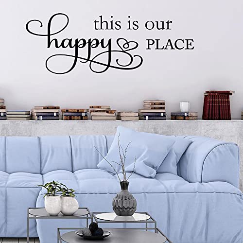 This is Our Happy Place Carved Letters Wall Decal Sweet Quote Vinyl Wall Art Lettering Home Decor
