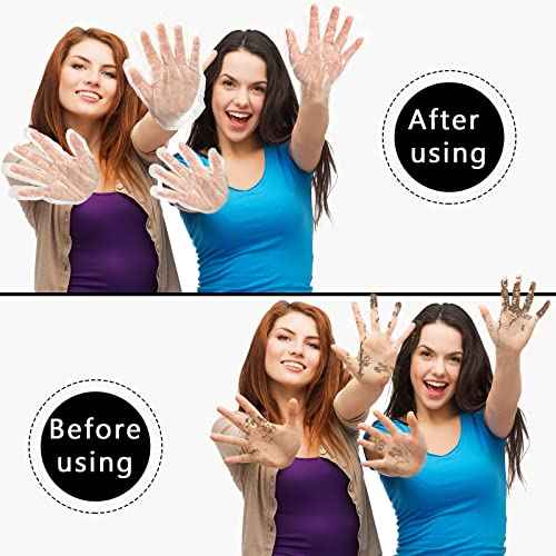 Dingion 4000 Pack Disposable Gloves Plastic Disposable Food Prep Safe PE Latex Free Gloves for Gardening Kitchen Cooking Food Handling