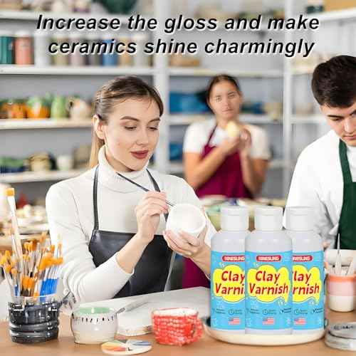 Clay Varnish, Air Dry Glaze, Sculpture Sealant, Glossy Varnish for Polymer or Air Hardening Clay, Clear Gloss With Brush (Clear, 2 oz)