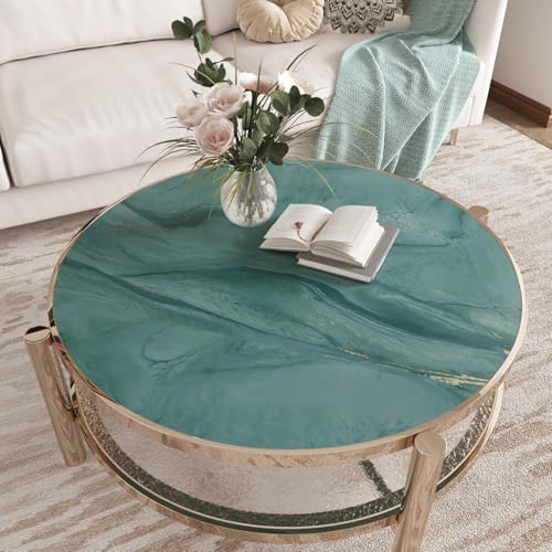 Wallercity Teal Marble Contact Paper Peel and Stick Countertops Waterproof Wallpaper for Bathroom Kitchen Marble Blue Wallpaper for Counter Top Dresser Cabinets Table Vinyl Wall Paper 15.8''x78.7''