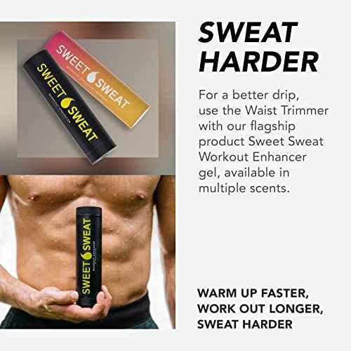 Sports Research Sweet Sweat Waist Trimmer (Core Series) - Premium Sweat Enhancing Fitness Band for Women & Men