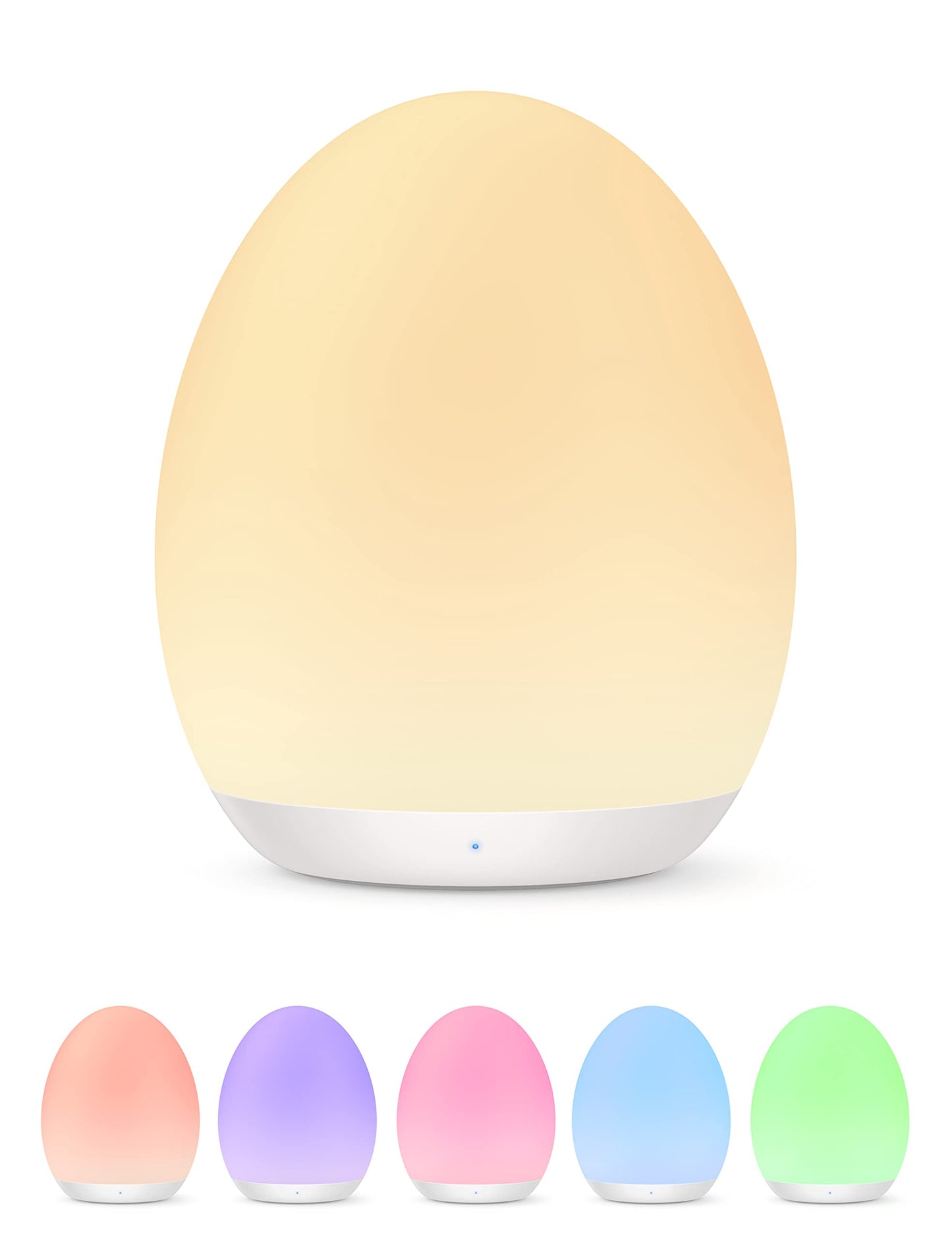 JolyWell Night Light for Kids, Baby Night Light with 7 Colors Changing Mode & Stepless Dimming, Nursery Night Light BPA Free,Rechargeable Egg Night Light for Breastfeeding 1h Timer & Touch Control