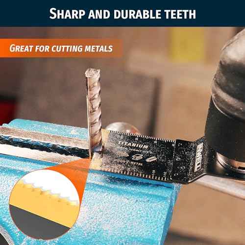 3pcs Titanium Oscillating Tool Saw Blades, Quick Release for Cutting Construction Wood, Plastic, and Metal. Compatible with Dewalt, Bosch, Milwaukee, Ryobi, and More!