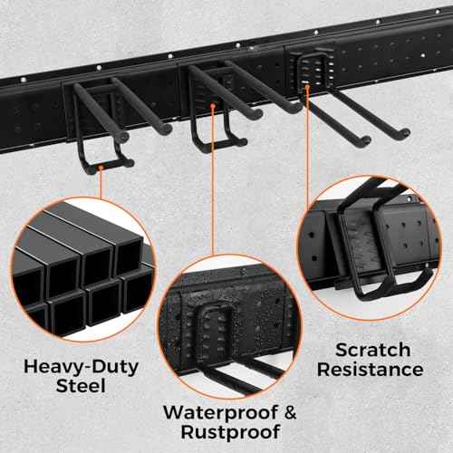 48" Garage Tool Organizer Wall Mount, 23 Pcs Organizer Tools Adjustable Heavy Duty Storage Rack Garden Tool Organizer for Garage Bike Yard Shed Garden Wall