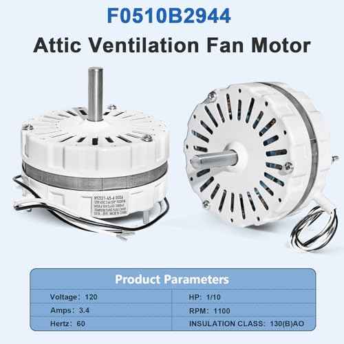 F0510B2944 Attic Ventilation Fan Motor, Compatible with Lomanco 2000 and 1800 Series Attic Ventilation Motors, Replacement F0510B2497 A0416B2059 A0510B2389 (Universal Kit Included)