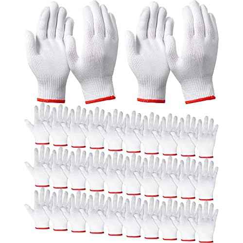 SATINIOR 36 Pairs Hand Work Gloves White Cotton Liners Safety Work BBQ Gloves Liners Men Women Cotton Hand Protection