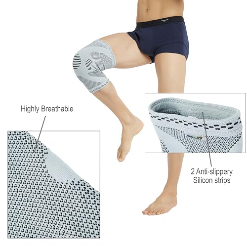 NeoTech Care Knee Support Brace - Breathable - Men, Women, Right or Left (Green Color, Size M, 1 Pair)
