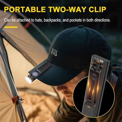 U8 Rechargeable EDC Flashlight, 650 Lumens Flat Pocket Flashlight with Clip, Mini RGB Side Light, IP67 Waterproof Magnetic Keychain Light for Everyday Carry