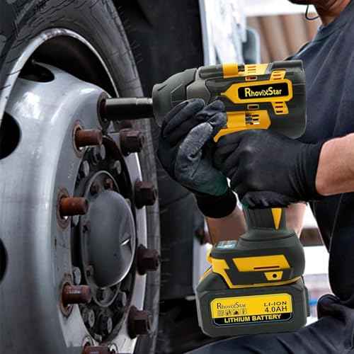 Rhovixster 1/2 Impact Gun, Cordless Impact Wrench Set, 1/2 Torque Impact, Brushless Motor High Torque Impact Guns with Battery and Charger