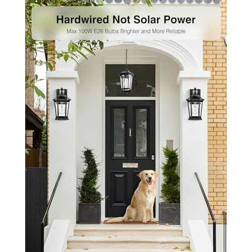 VIANIS Outdoor Pendant Lights, Modern Hanging Outside Lantern, Aluminum Porch Light Ceiling, Black Outdoor Chandelier for Porch with Clear Glass for House Doorway