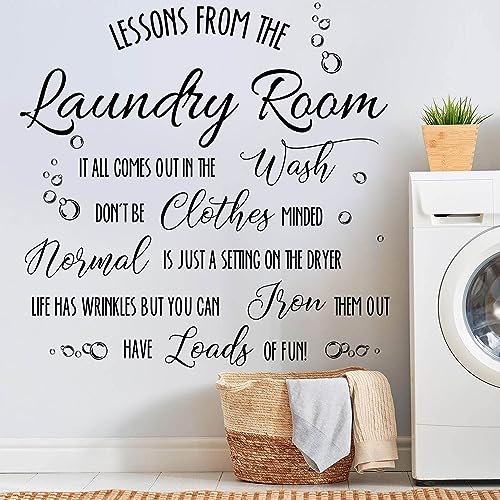 Laundry Wall Decal: Lessons from The Laundry Room - Wash & Dry Quote for Home & Apartment