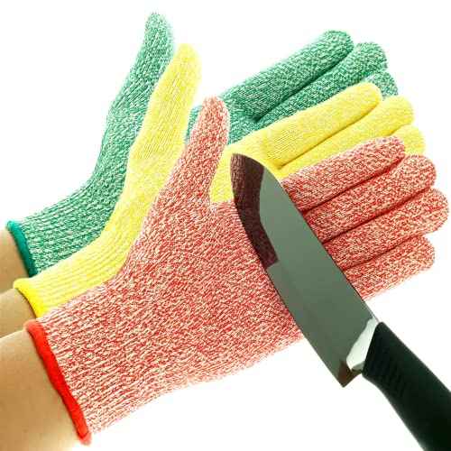 Cut Resistant Gloves ? Level 5 Anti-Cut Protection, Durable, Breathable, Machine Washable Safety Gloves (Pack of 3)
