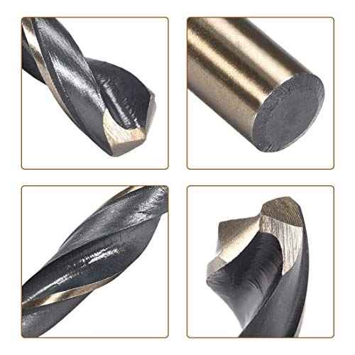 uxcell 2pcs Straight Shank Twist Drill Bits 10mm Gold Titanium & Black Nitride Coated High Speed Steel (HSS) 4341 with 10mm Shank for Stainless Steel Alloy Metal Plastic Wood