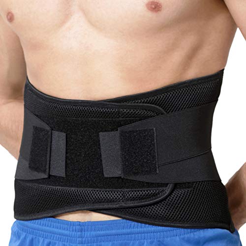NeoTech Care Adjustable Compression Back Brace Lumbar Support Belt, Black, Size XXXL