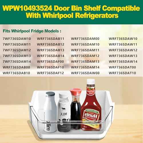 Upgraded WPW10493524 Refrigerator Door Bin Replacement, Compatible With Whirlpool Refrigerator Shelf Parts W10493524 Bin Bucket WRF736SDAM13 WRF736SDAM14 WRF736SDAM11 Shelves
