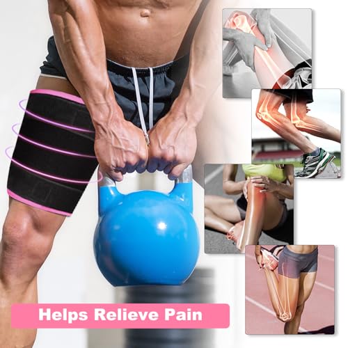 supregear Adjustable Thigh Brace - Hamstring Quad Wrap - Compression Sleeve Support for Pulled Groin Muscle, Sprains, Quadricep, Tendinitis, Sciatica Pain and Sports Recovery - Men, Women