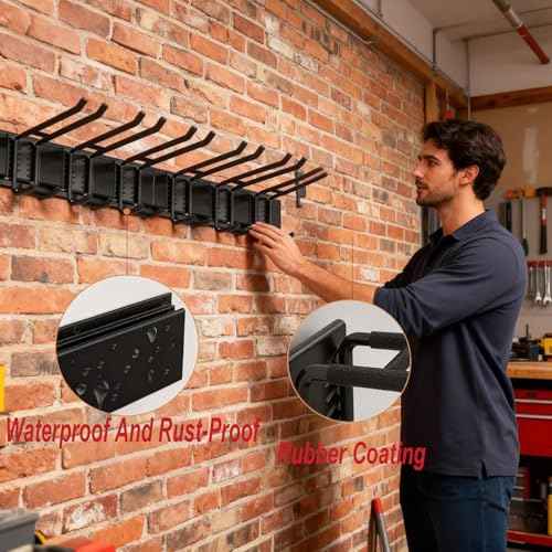Garage Wall Organizers,Tool Hangers for Garage,Garden Tool Rack Wall Mount,Yard Tool Organizer for Garage,Garage Wall Mount(3 Boards 6 Double Layer Heavy Hooks)