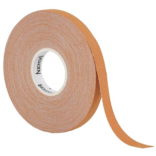 Bighorn Athletics Pro Series Jiu-Jitsu Finger Tape, 8-Rolls with Tin Holder, Enhanced Strength, Residue-Free (0.3-Inch, Nude)