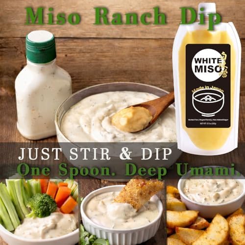 Japanese White Miso Paste – Smooth Sweet Umami Seasoning for Honey Butter & Ranch Sauce, Mayo – Add Umami in 1 Spoon, No MSG, No Additives, Made in Japan 12.3 oz (350g)