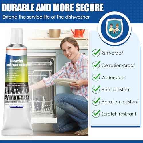 1.7oz Dishwasher Rack Repair Coating, White Dishwasher Vinyl Rack Rust Touch Up Paint Kit, Insulation and Waterproof, High and Low Temperature Resistant