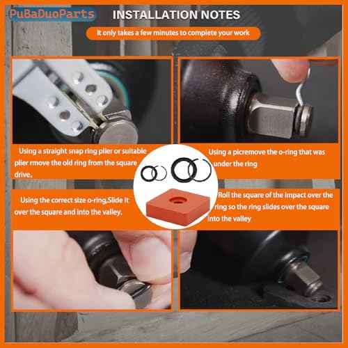 (10+10 Sets) 3/8" & 1/2" Impact Wrench Retainer Rings with O-Ring Kit Includes Retainer Ring Anvil Install Tool, Compatible with Milwaukee Electric/Pneumatic Impact Wrench
