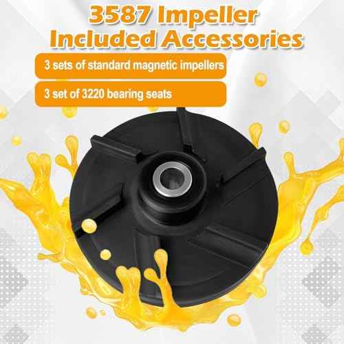 3587 Magnetic Impeller, 3220 Bearing Housing Compatible with Grindmaster Crathco Beverage Dispensers, Fits Models D15, D155, D25, D255, D35, D355 (3 Pack)