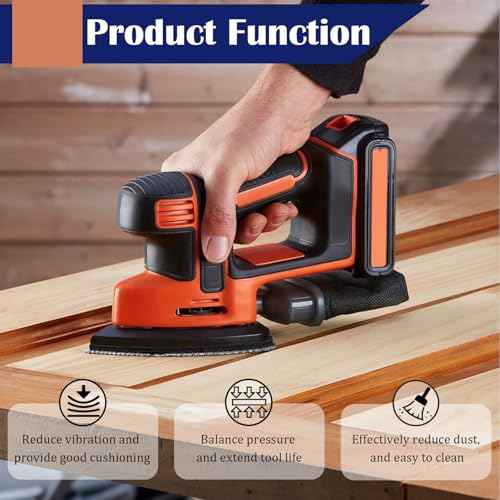 2 Pack Mouse Detail Sanding Interface Pads 5 Holes, Hook and Loop Mouse Sander Triangle Sanding Pads, Foam Pads for Detail Sander 140mm*100mm