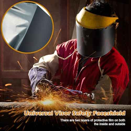 Feekoon 6 Pack Face Shield Replacement Lens, 15.5'' x 8'' Tinted Full Face Shield Compatible with Hobart 770580, Protective Safety Visor Replacement for Welding, Grinding, DIY, Cosplay Helmet