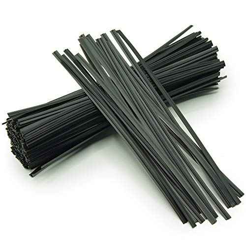 5 inches Twist Ties Pack of 250 - Premium Quality Reusable Black Plastic Coated Ties for Household and Office use