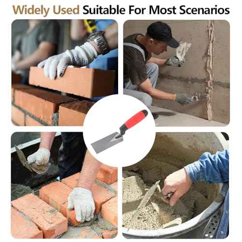Masonry steel Margin Trowel, 5 x 2 Inches, High-Hardness Steel Blade, Ergonomic Rubber Handle