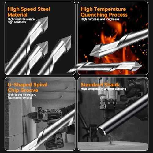 10Pcs Drywall Cutting Tools 3/16" Guide Point Cutting Bits,Drywall Bit Drywall Guide Point Cutting Bits,Used for with Spiral Saw and Power Tools