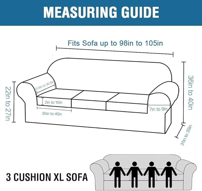 H.VERSAILTEX Modern Velvet Plush 4 Piece High Stretch Sofa Slipcover Cover Form Fit Luxury Thick Velvet Extra Large Sofa Cover for 3 Cushion Couch Width Up to 105 Inch (XL Sofa, Brown)