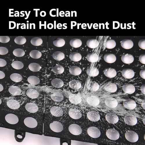 30 Pack Drainage Interlocking Tiles, 12¡±x12¡± Modular Interlocking Floor Tiles with 1 Pc Plastic Hammer Non Slip Rubber Floor mat with Holes for Pool Bathroom Deck Kitchen Patio