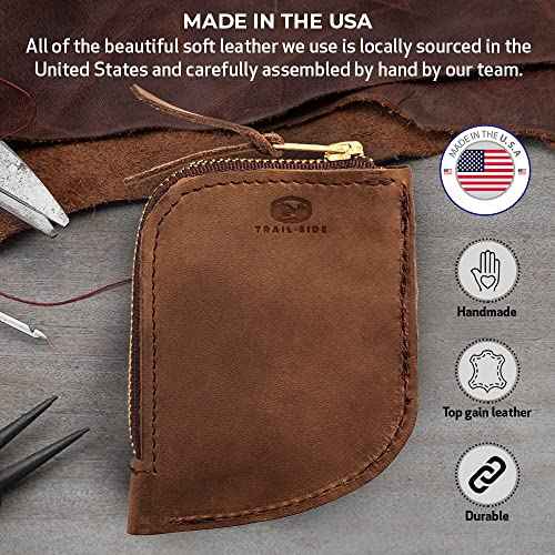 Trailside Leather EDC Pocket Organizer | Card Holder and Cash Organizer with Slots for Knives, Flashlights, or Pens | EDC Wallet | Made in USA