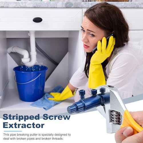 Broken Pipe Extractor Tool, Screw Extractor Set for Pipe Wrench, Faucet Removal Tool for 1/2", 3/4", 1", Stripped Screw Removal Tool for Rusted/Damaged Faucet Bolts & Pipes(Blue)