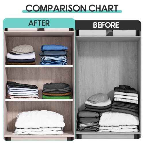 Expandable Closet Tension Shelves Organizers, Heavy-Duty Metal Tension Shelf, Adjustable Locker Shelf Cabinet for Closets Wardrobe Pantry Cupboard Kitchen Laundry