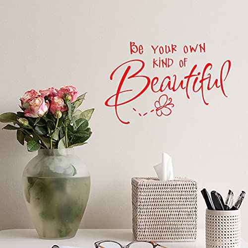Be Your Own Kind of Beautiful Butterfly Wall Stickers Quote Wall Decor for Bedroom Teen Girl, DIY Decal Wallpaper for Car Window, Livingroom, Bathroom, Teen Bedroom Decor