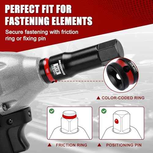 MIXPOWER 1/2" Drive 19mm Hex Impact Bit Socket, Allen Bit Socket, CR-MO Steel, Master Impact Hex Driver