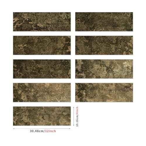 12 Sheets Kitchen Backsplash Tiles Peel and Stick, 12" x 6" Self Adhesive Kitchen Wall Tile Sticker PVC Self Adhesive Subway Tile Stick Waterproof Washroom Wall Panels