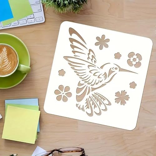 Hummingbird Bird Flower Wall Stencils Template Reusable Spray PaintStencils for Craft Painting On Wood Craft Canvas Walls Wood Furniture Decorations DIY Scrapbooking