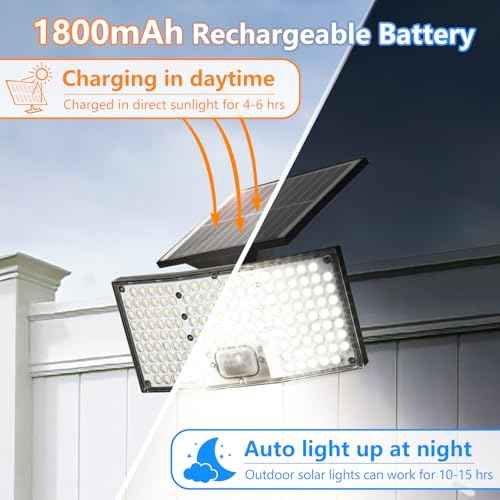 TOBUSA 4-Pack Solar Flood Lights Outdoor Motion Sensor, 4000LM LED Solar Light with Remote, 3 Modes, Waterproof Dusk to Dawn Solar Powered Security Lights, 16.4FT Cable Split Wall Lighting for Yard