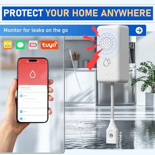 BSEED WiFi Water Leak Detector 5 Pack, Smart Water Sensor with Cable, 85dB Audio/App/SMS/Email Alarm, Rapid Leak Detection for Home, Kitchen, Bathroom, Basement, IP65 Waterproof, No Hub Required