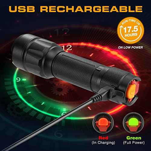 EverBrite LED Tactical Flashlight, Rechargeable Flashlight 750 Lumens with Lanyard & Clip, 6 Modes (High/Medium/Low/Strobe/SOS/Turbo), for Camping, Hiking, Emergency, Survival Use