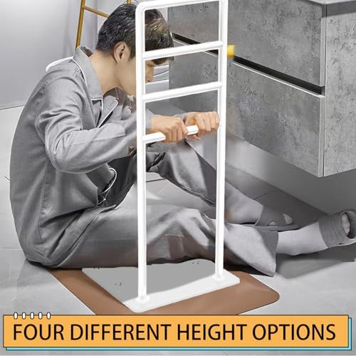 yeezoo Chair & Couch Stand Assist bar, Stand Assist Rail with Non-Slip Covers, Four Heights Heavy Duty Assist bar for Seniors Elderly, Adults and Others who Need Extra Help(Polished White)