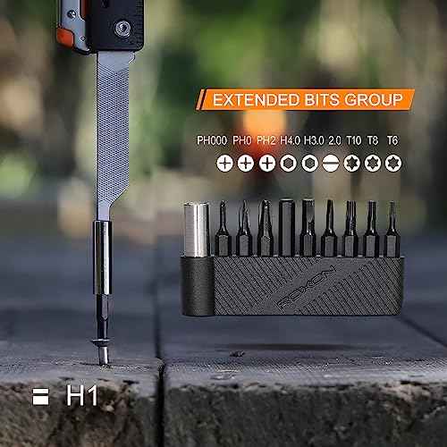 ROXON 9 pcs bit group set with magnet extended holder to adapt bits for ROXON KS2, H1, S802S, M2, M3 ; Different sizes of screwdriver T8 T6 T10 PH0 PH2