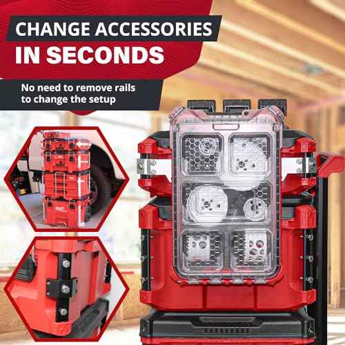 Threaded Replacement Packout Rails 12.6" (320mm) Compatible with Milwaukee Packout Rolling Tool Box 48-22-8426- Heavy Duty Aluminum Rails - Fits Packout Accessories - Black