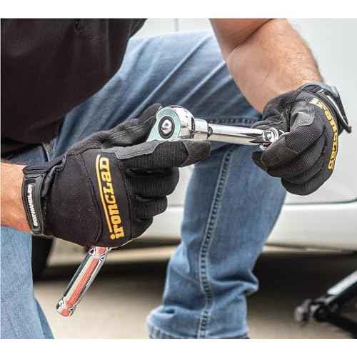 Ironclad Box Handler Work Gloves BHG, Extreme Grip, Performance Fit, Durable, Machine Washable, (1 Pair), Black