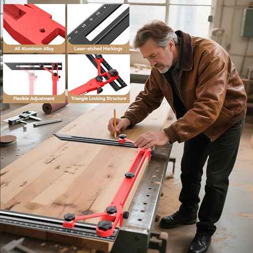 2025 New Upgrade Stair Tread Template Tool, 72¡° Adjustable Length Stair Tread Measuring Tool,Stair Tread Jig for Measuring Stairs,Riser,Stair Gauge Tool Perfect for Carpenters & DIY Projects